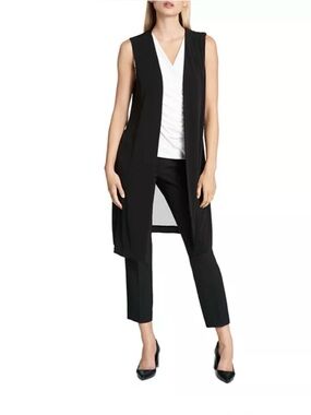 DKNY Black Longline Sleeveless Vest with Cropped Ankle Pants